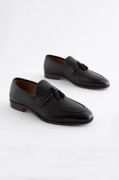Next Woven Embossed Tassel Loafers