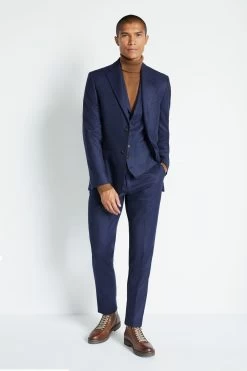 MOSS X Barberis Tailored Fit Blue Suit: Jacket -Fashion Men Shop C60 040s4