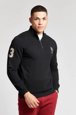 U.S. Polo Assn. Mens Basic Zip Funnel Sweatshirt