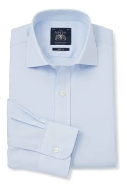 Savile Row Co Sky Blue Twill Slim Fit Double Cuff Shirt 11 Savile Row Co Sky Blue Twill Slim Fit Double Cuff Shirt -Fashion Men Shop C62800s4