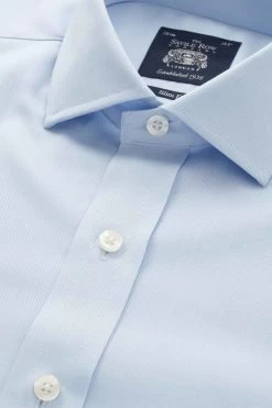 Savile Row Co Sky Blue Twill Slim Fit Double Cuff Shirt 13 Savile Row Co Sky Blue Twill Slim Fit Double Cuff Shirt -Fashion Men Shop C62800s6