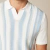 Next Green/White Short Sleeve Vertical Stripe Knitted Polo Shirt -Fashion Men Shop C64 194s