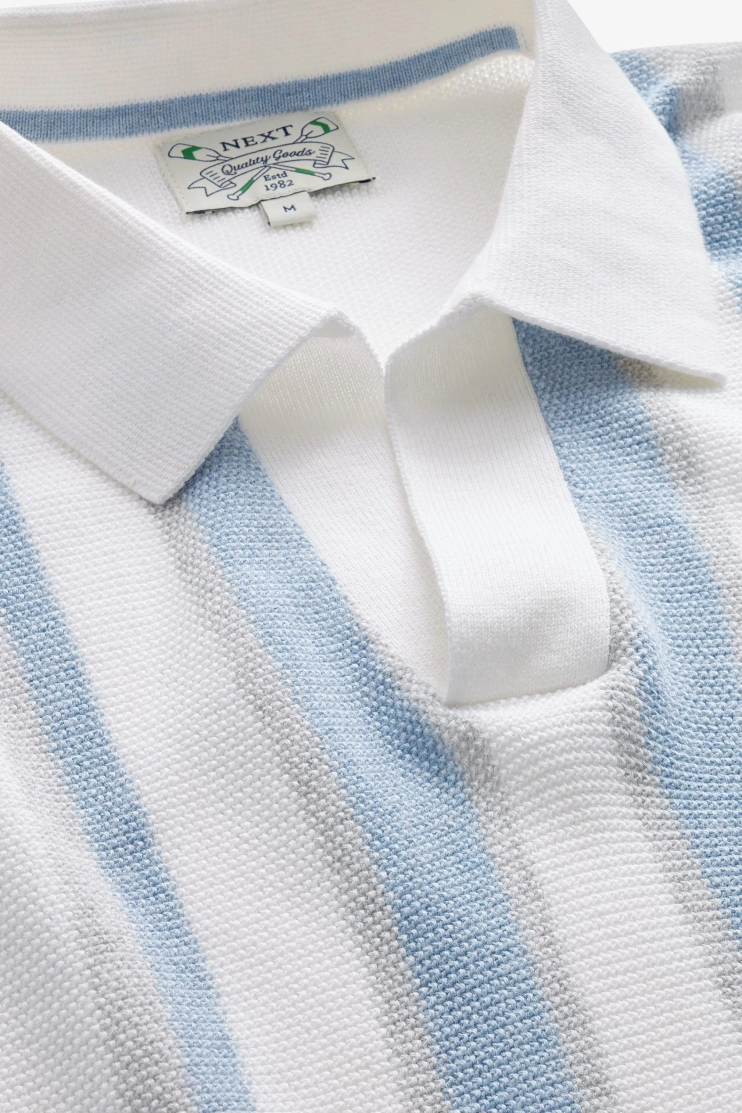 Next Green/White Short Sleeve Vertical Stripe Knitted Polo Shirt 8 Next Green/White Short Sleeve Vertical Stripe Knitted Polo Shirt - Image 6