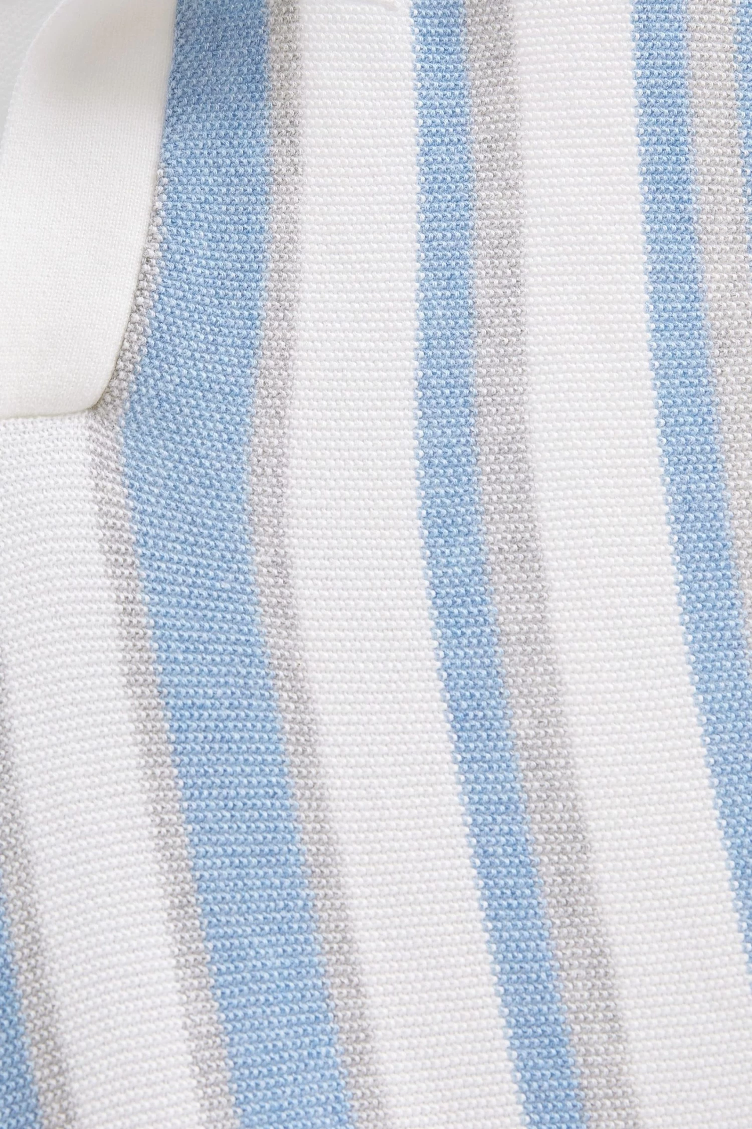 Next Green/White Short Sleeve Vertical Stripe Knitted Polo Shirt 9 Next Green/White Short Sleeve Vertical Stripe Knitted Polo Shirt - Image 7