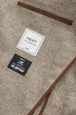 Next Natural Slim Fit Italian Wool Blend Undyed Suit: Jacket -Fashion Men Shop C70 523s8