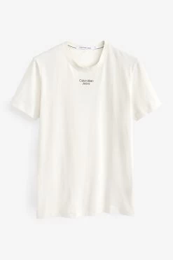 Calvin Klein Jeans White Stacked Logo T-Shirt
