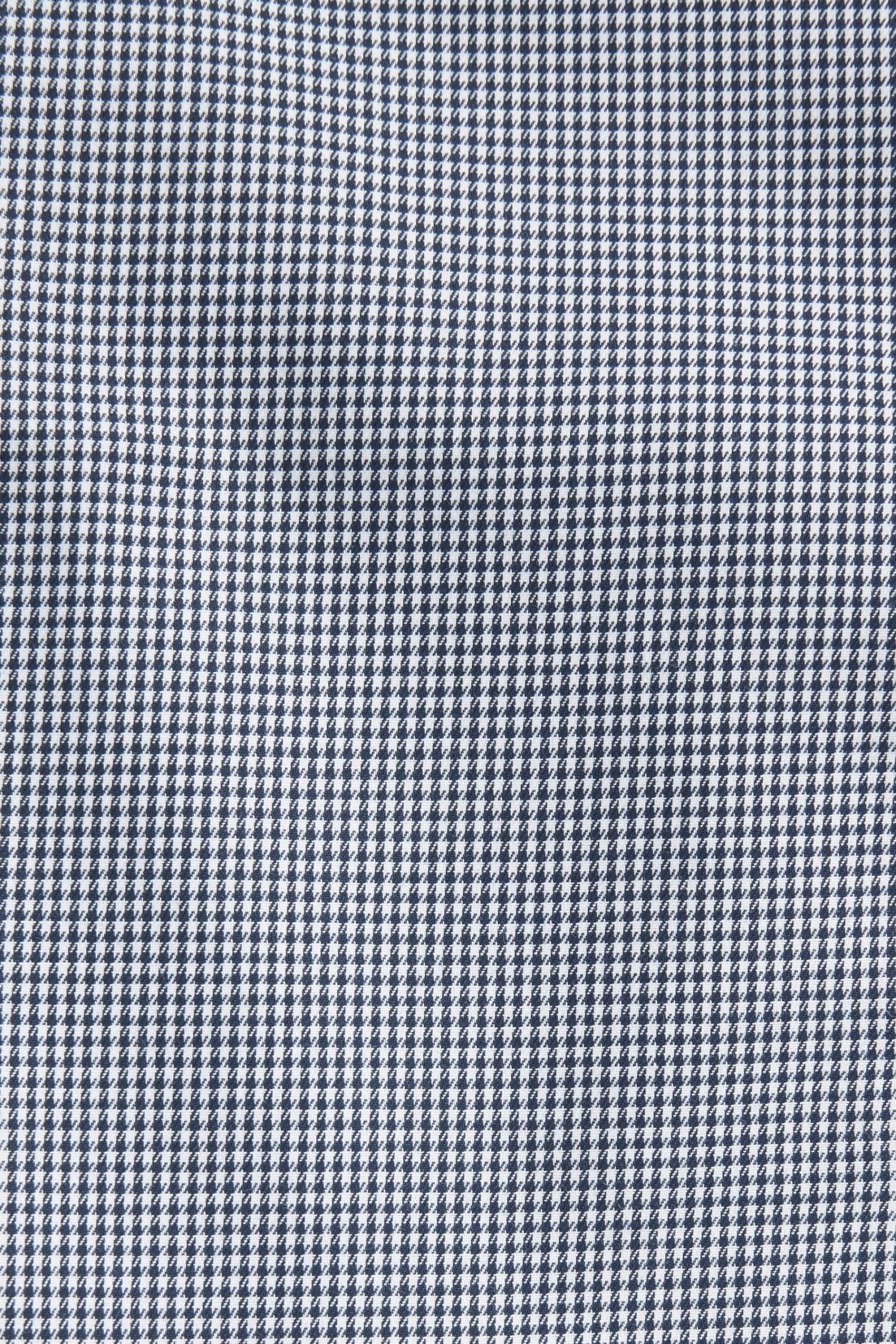 Next Blue Navy Puppytooth Regular Fit Single Cuff Signature Trimmed Shirt 12 Next Blue Navy Puppytooth Regular Fit Single Cuff Signature Trimmed Shirt - Image 10