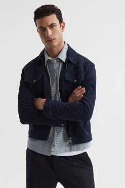 Reiss Mixon Long Sleeve Puppytooth Overshirt -Fashion Men Shop C73 928s6