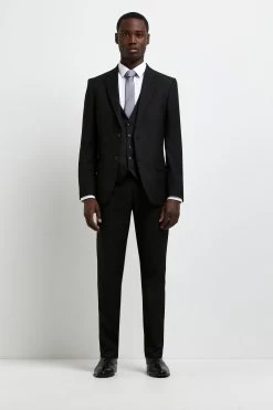 River Island Slim Twill Black Suit: Jacket -Fashion Men Shop C76 456s3