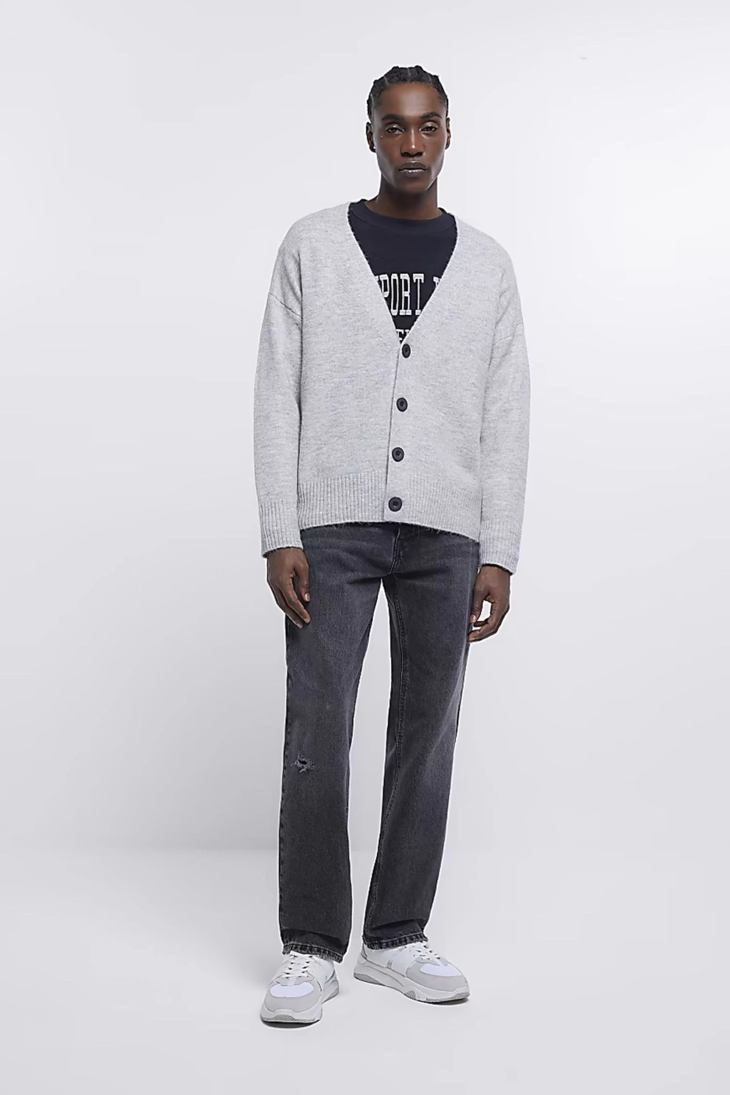 River Island Grey Boxy Knit Cardigan 5 River Island Grey Boxy Knit Cardigan - Image 3