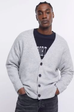 River Island Grey Boxy Knit Cardigan 10 River Island Grey Boxy Knit Cardigan -Fashion Men Shop C78374s4