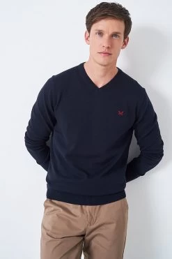 Crew Clothing Company Navy Blue Cotton Casual Jumper