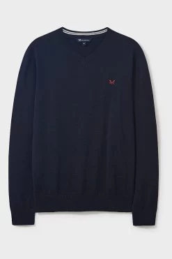 Crew Clothing Company Navy Blue Cotton Casual Jumper -Fashion Men Shop C80347s4