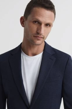 Reiss Sob Single Breasted Jersey Textured Blazer -Fashion Men Shop C82 296s6
