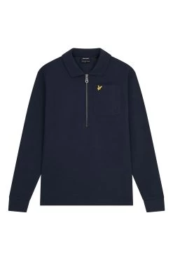 Lyle & Scott Crest Textured Half Zip Sweatshirt