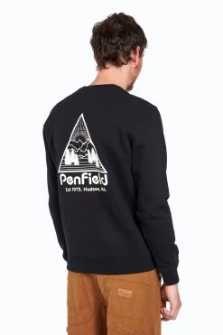 Penfield Black Triangle Mountain Back Graphic Crew Sweatshirt -Fashion Men Shop C88219s2