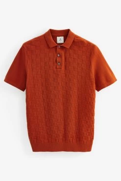 Next Knitted Checkerboard Polo Shirt -Fashion Men Shop C92 591s7