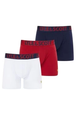 Lyle & Scott Red Christopher Premium Underwear Trunks 3 Pack