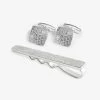 Silver Tone Simon Carter For Next Paisley Cufflink & Tie Bar Set -Fashion Men Shop C92970s