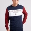 U.S. Polo Assn. Mens Sports Panelled BB Crew Sweatshirt