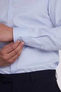 MOSS Slim Fit Pinpoint Oxford Non-Iron Shirt -Fashion Men Shop C97958s3