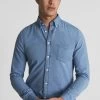 Reiss Sark Chambray Button-Down Shirt 1 Reiss Sark Chambray Button-Down Shirt -Fashion Men Shop C98099s