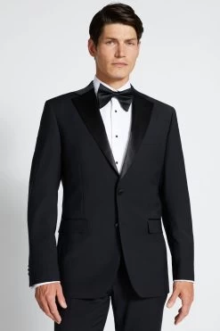 MOSS Regular Fit Black Notch Lapel Suit: Jacket