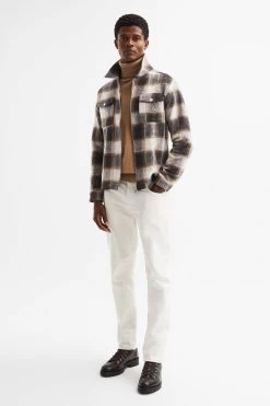 Reiss Angelo Angelo Check Zip Overshirt -Fashion Men Shop D00300s3