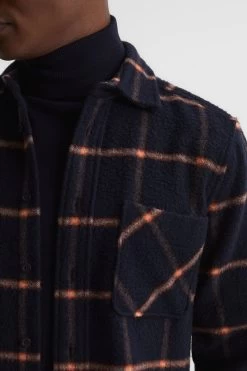Reiss Bayo Large Check Casentino Wool Overshirt -Fashion Men Shop D00314s4