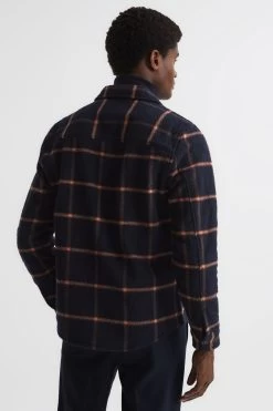 Reiss Bayo Large Check Casentino Wool Overshirt -Fashion Men Shop D00314s5
