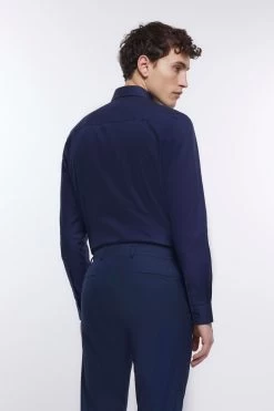 River Island Blue Egyptian Cotton Shirt -Fashion Men Shop D03386s2