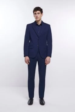 River Island Blue Egyptian Cotton Shirt -Fashion Men Shop D03386s3