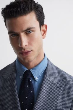 Reiss Monument Double Breasted Dogtooth Blazer -Fashion Men Shop D04 379s4
