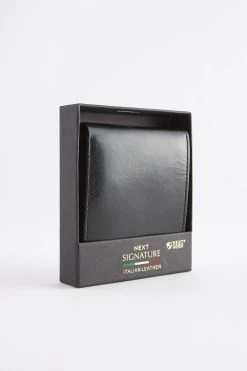 Next Black Signature Leather Bifold Wallet -Fashion Men Shop D06183s5