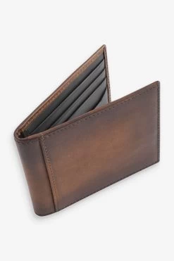 Next Tan Brown Signature Leather Bifold Wallet -Fashion Men Shop D06185s3