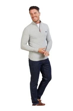 Raging Bull Grey Rib Textured Quarter Zip Jumper -Fashion Men Shop D07377s2