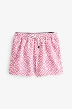 Next Pink Pink Geo Swim Shorts -Fashion Men Shop D08 462s5