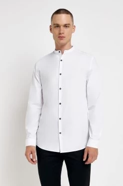 River Island Muscle Fit Grandad Shirt