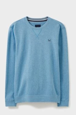 Crew Clothing Company Blue Cotton Classic Sweater -Fashion Men Shop D14421s4