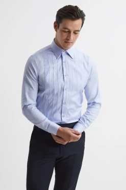 Reiss Gosling Pleated Bib Slim Fit Formal Dinner Shirt