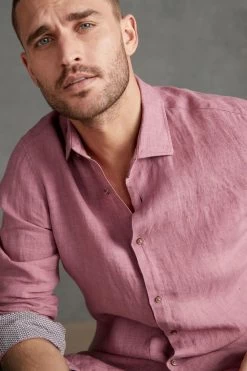 Next Signature Délavé 100% Linen Trimmed Shirt