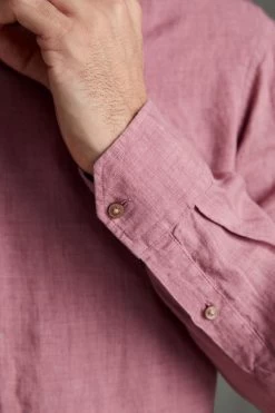 Next Signature Délavé 100% Linen Trimmed Shirt -Fashion Men Shop D16 596s5