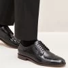 Next Black Hi-Shine Leather Brogues -Fashion Men Shop D19922s