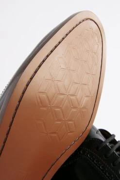 Next Black Hi-Shine Leather Brogues -Fashion Men Shop D19922s5