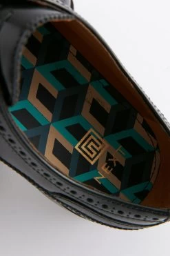 Next Black Hi-Shine Leather Brogues -Fashion Men Shop D19922s8