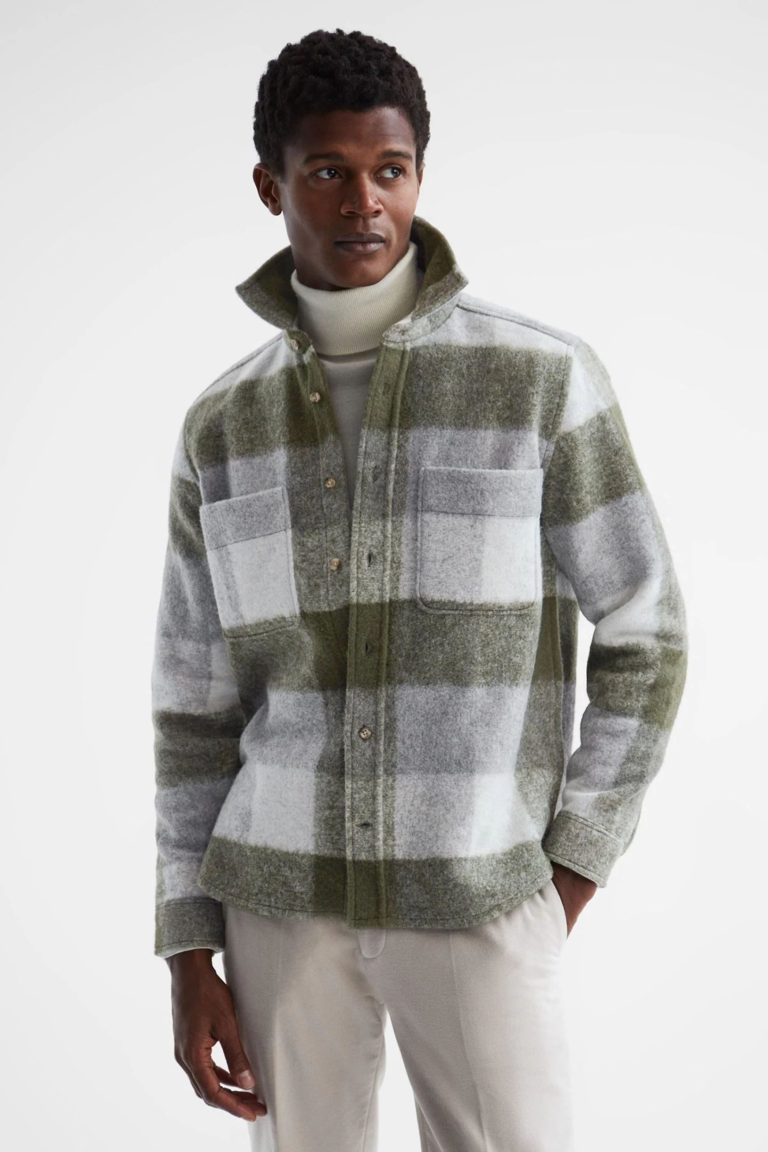 Reiss Stoval Long Sleeve Brushed Overshirt 3 Reiss Stoval Long Sleeve Brushed Overshirt