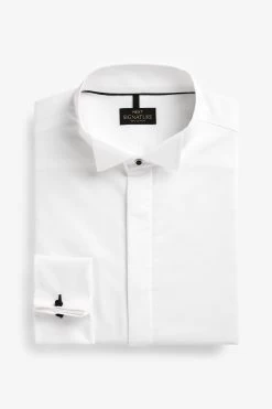 Next White Signature Textured Dress Shirt