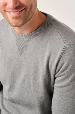 Burgs Grey Harford Fine Knit Crew Neck Jumper 10 Burgs Grey Harford Fine Knit Crew Neck Jumper -Fashion Men Shop D24782s4