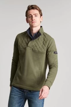 Joules Green Darrington Quarter Zip Sweatshirt