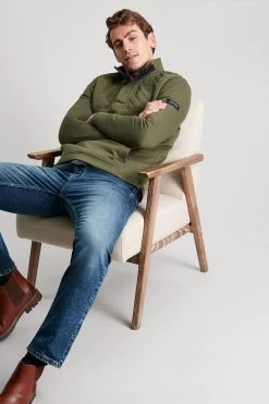 Joules Green Darrington Quarter Zip Sweatshirt -Fashion Men Shop D24950s4